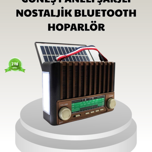 Güneş Enerjili Taşınabilir Hoparlör Ktf-1428 Bluetooth Radyo Usb Sd Kart Destekli