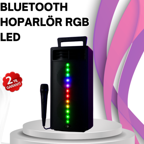 Renkli Işıklı Bluetooth Hoparlör – Taşınabilir