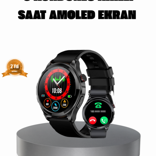 Amoled Ekranlı Smartwatch – 3 Kordonlu