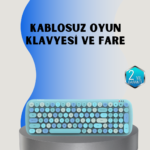 Retro Tarz Kablosuz Klavye Mouse Seti – 104 Tuşlu
