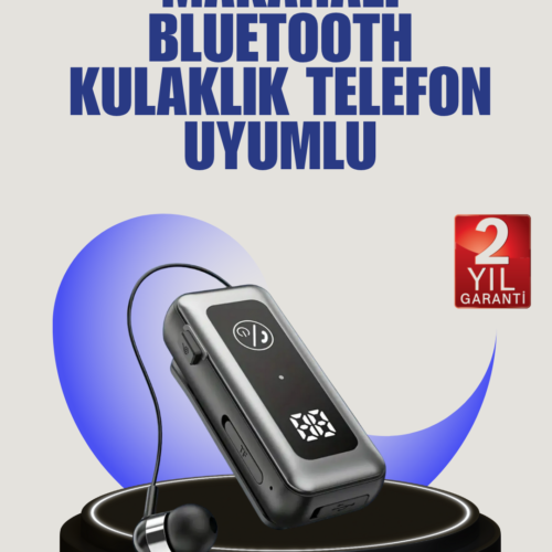 İçi Sarılabilen Kablo Ve Yaka Klipsli Bluetooth Kulaklık