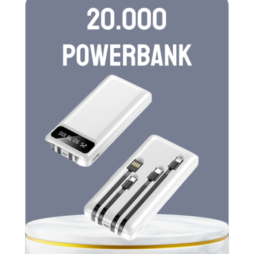 Hızlı Şarj Destekli 20.000mah Powerbank Usb Type-c Lightning Lcd