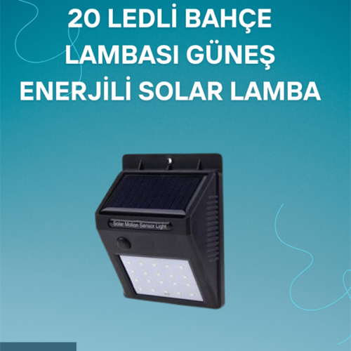 Hareket Sensörlü Solar Lamba | 120° Algılama Açısı