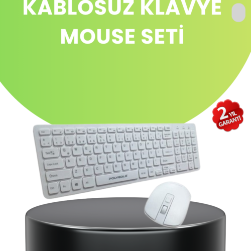 Ergonomik Kablosuz Klavye Mouse Takımı - Tam Boy