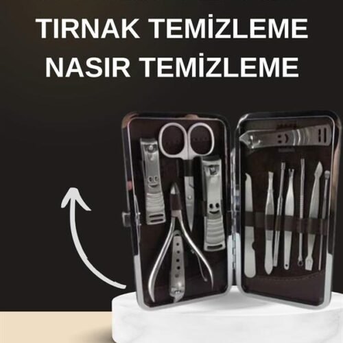 Elektrikli Manikür Pedikür Seti İkili Set 12 Parça Tırnak Bakımı Törpü Protez Çıkarma