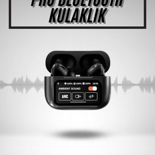 Yeni Nesil Anc Özellikli Çağrı Cevaplayan Dokunmatik Ekranlı Bluetooth Kulaklık Siyah