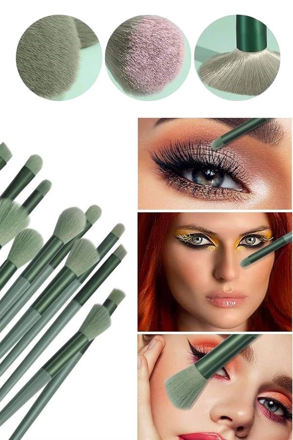 SL20543968 Makyaj Firca Seti Yesil 13 Parca Fondo 205382 Makyaj Fırça Seti Yeşil 13 Parça Fondöten Fırçası Allık Fırçası Far Fırçası najmaddin.com Makyaj Fırça Seti Yeşil 13 Parça Fondöten Fırçası Allık Fırçası Far Fırçası