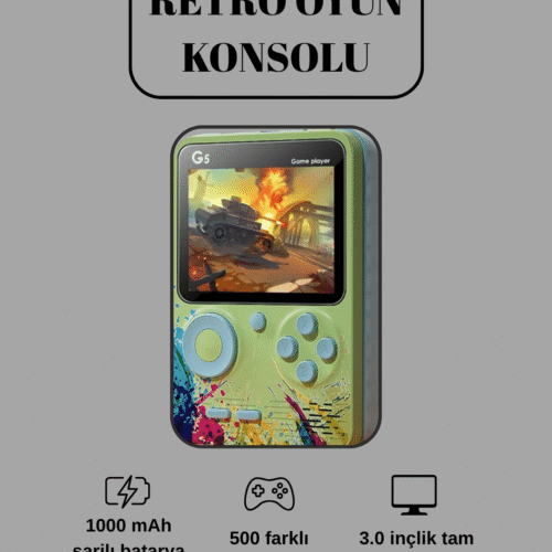 G5 Game Box Retro Mini Oyun Konsolu – 500 Dahili Oyun