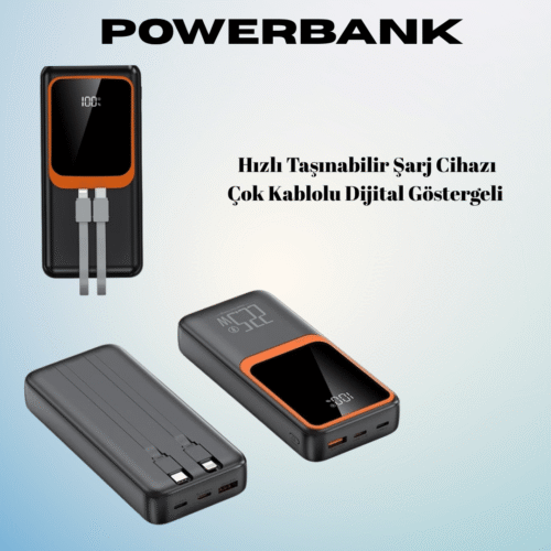20000 Mah Powerbank | Çok Kablolu