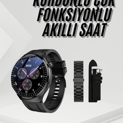 Amoled Ekran Metal Deri Silikon Kordonlu Uyku Ve Sağlık Takibi