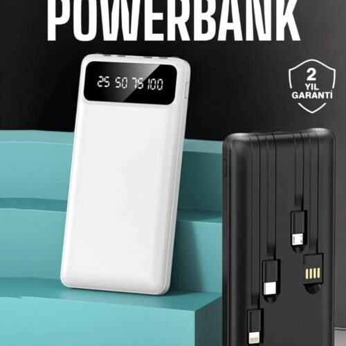 Powerbank 20.000 Mah Dijital Göstergeli Lcd Ekran Uzun Pil Ömrü