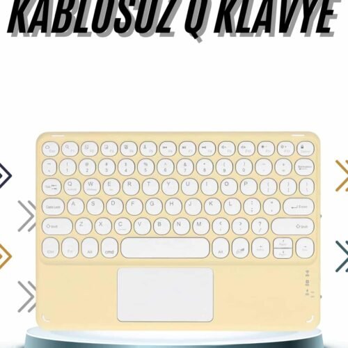Android Ve İos Uyumlu Bluetooth Klavye Touchpad Slim Kablosuz Wifi Q Klavye