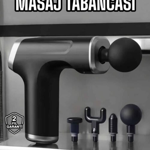 Masaj Tabancası 4 Başlıklı Kas Ve Vücut Ağrıları İçin Şarjlı Darbeli