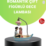 Oturan Çift Figürlü Led Masa Lambası Romantik Hediye