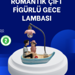 Romantik Sandal Üzerinde Çift Figürü Led Gece Lambası Masa Dekoru