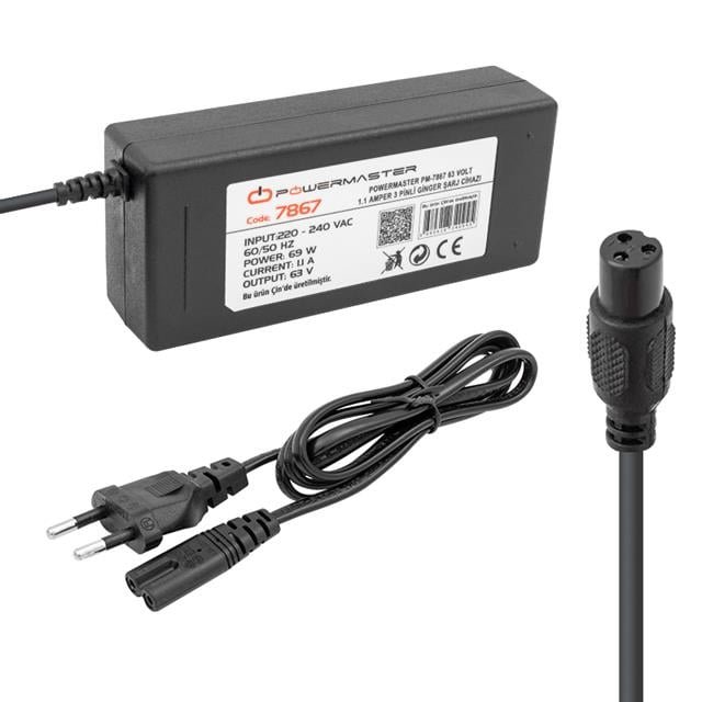 ZX173939 POWERMASTER PM 7867 63 VOLT 1.1 AMPER 19b8 Powermaster Pm-7867 63 Volt 1.1 Amper 3 Pinli Ginger Şarj Cihazı najmaddin.com Powermaster Pm-7867 63 Volt 1.1 Amper 3 Pinli Ginger Şarj Cihazı