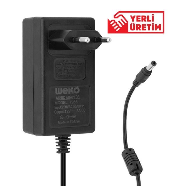ZX173980 WEKO 12 VOLT 3 AMPER 36 WATT 5.52.5 1e95 Weko 12 Volt - 3 Amper - 36 Watt 5.5*2.5 Uçlu Plastik Kasa Priz Tip Adaptör najmaddin.com Weko 12 Volt - 3 Amper - 36 Watt 5.5*2.5 Uçlu Plastik Kasa Priz Tip Adaptör
