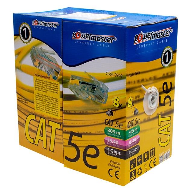 ZX175176 POWERMASTER PM CAT05 25 AWG 305 METRE CA A051 Powermaster Cat5 305 Metre Ethernet Network Kablosu najmaddin.com Powermaster Cat5 305 Metre Ethernet Network Kablosu