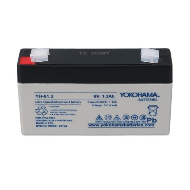 ZX186211 Yokohama Yh 61.3 6 Volt 1 3a Ae2 Yokohama Yh-61.3 6 Volt - 1.3 Amper Akü (98x25x52 Mm) najmaddin.com güvenlik cihazlarında ve acil durum aydınlatma sistemlerinde mükemmel performans sunar. Kuru tip yapısı sayesinde bakım gerektirmeyen bu akü