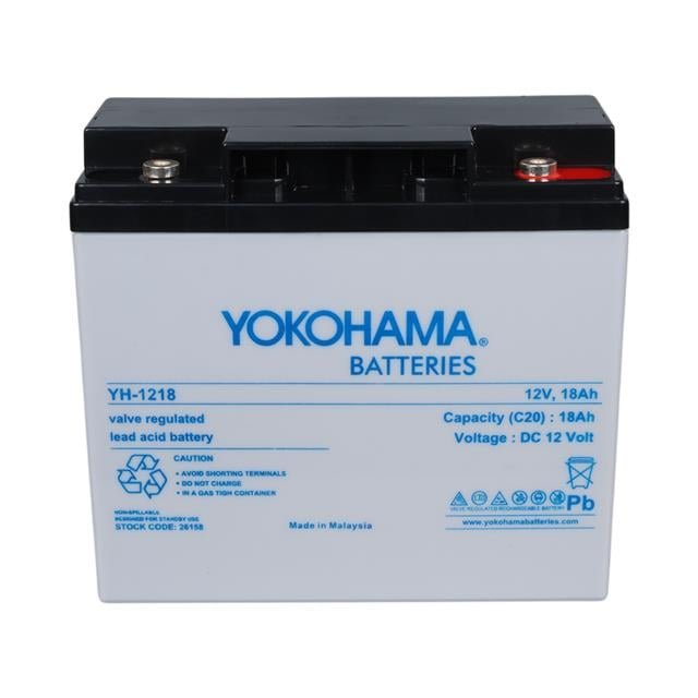 ZX186226 Yokohama Yh 121 04d17f Yokohama Yh-121.8 12 Volt - 18 Amper Akü (181x76x167 Mm) najmaddin.com uzun ömürlü enerji ihtiyaçlarınız için tasarlanmış