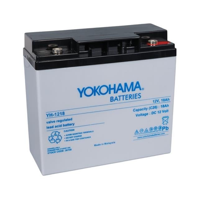 ZX186226 Yokohama Yh 121 76e2 Yokohama Yh-121.8 12 Volt - 18 Amper Akü (181x76x167 Mm) najmaddin.com Yokohama Yh-121.8 12 Volt - 18 Amper Akü (181x76x167 Mm)