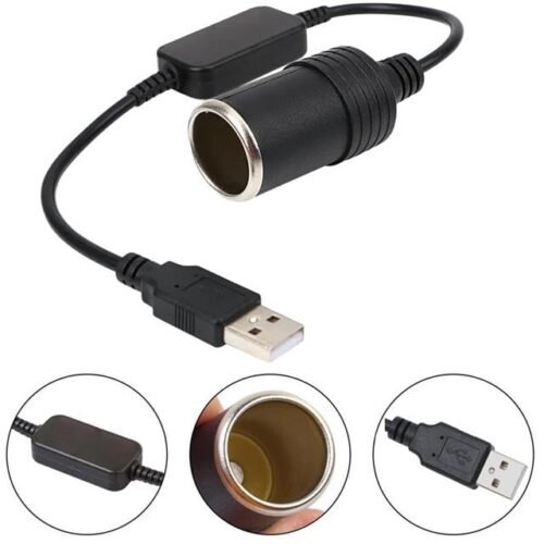 Powermaster Pm-5726 Usb 2.0 Siyah 5 Volt 2 Amper To 12 Volt 800mah Araç Çakmaklığına Çevirici