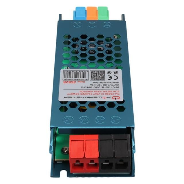ZX223185 Powermaster Pm 26828 12 Volt 5 Amper 6 9d5502 Powermaster Pm-26828 12 Volt 5 Amper 60 Watt Slim Metal Kasa Adaptör 140x50x23mm najmaddin.com RoHS ve CE sertifikalı olan bu adaptör