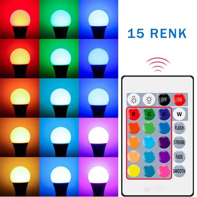 ZX225614 Ledx Al Ll9rgb 9 Watt Kumandali 800 Lu F4764c Ledx Al-ll9rgb 9 Watt Kumandalı 800 Lumen Rgb Işık E27 Led Ampul najmaddin.com geçiş