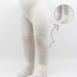 Bistyle Tekli Zikzak Kabartma Penye Külotlu Çorap BS50108 Ekru