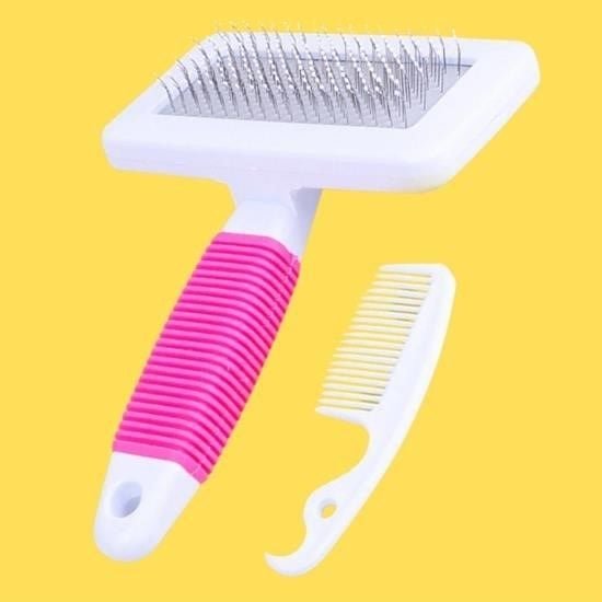 Kedi Köpek Telli Küçük Boy Tüy Bakım Seti Evcil Hayvan Tarama Fırçası - Görsel 4