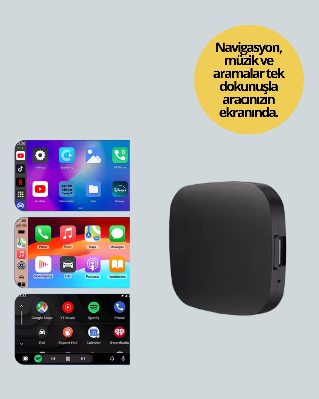 Cift Bant Wifi Android Auto Kablosuz Baglanti Cihazi 419832815 Sw1080sh1350 700x875 Çift Bant WiFi Android Auto Kablosuz Bağlantı Cihazı najmaddin.com 2.4GHz ve 5.8GHz WiFi aktarımı sayesinde kesintisiz ve yüksek hızlı bağlantı sunar. Google Asistan desteğiyle sürüş sırasında eller serbest kullanım mümkün hale gelir. Navigasyonu başlatabilir