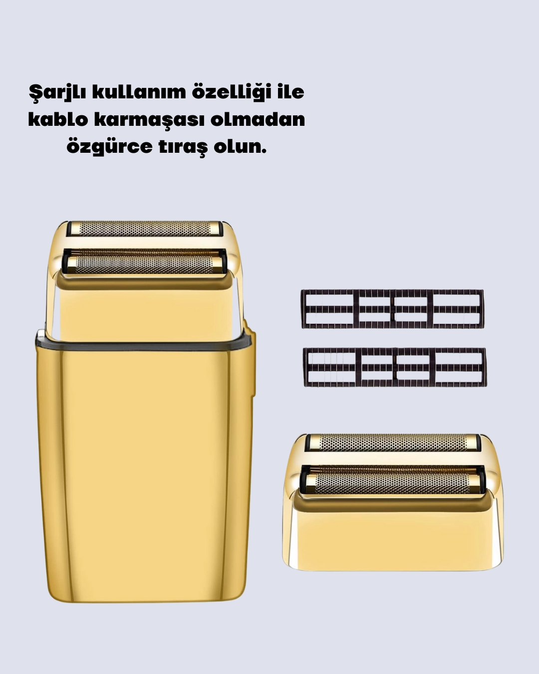 Cift Baslik Ve Favori Sekillendirme Ozellikli Altin Renk Tiras Makinesi 456274012 Sw1080sh1350 700x875 Çift Başlık ve Favori Şekillendirme Özellikli Altın Renk Tıraş Makinesi najmaddin.com yüzünüzün her kıvrımına uyum sağlayarak en zorlu bölgelerde bile pürüzsüz tıraş imkanı sunar. Açılır favori başlığı ile bıyık ve favorilerinizi kolayca şekillendirebilirsiniz. Kablolu kullanım özelliği sayesinde sürekli güç ve maksimum performans elde edersiniz. Kuru kullanım seçeneği