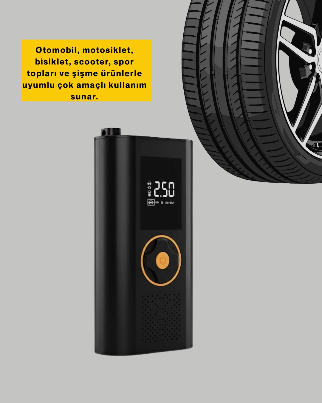 Çok Amaçlı Dijital Lastik Pompası