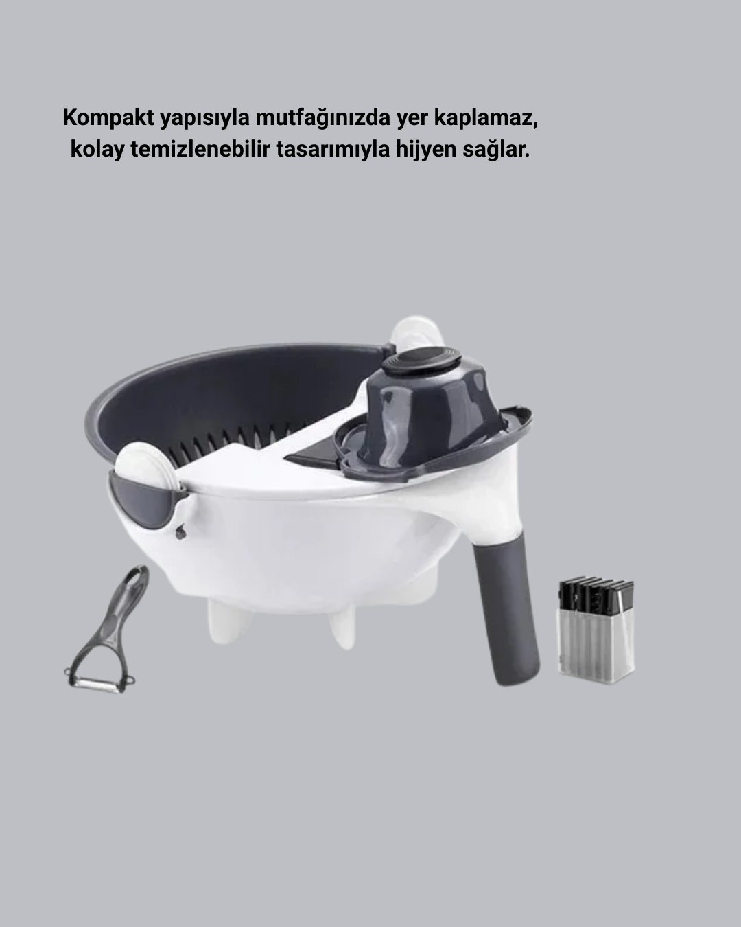 Doner Mekanizmali 5i 1 Arada Suzgecli Rende Sebze Meyve Dograma Cihazi 410312137 Sw1080sh1350 700x875 Döner Mekanizmalı 5’i 1 Arada Süzgeçli Rende Sebze Meyve Doğrama Cihazı najmaddin.com dağınıklığı azaltmak ve güvenliği artırmak için özel olarak geliştirilmiştir. Ürün