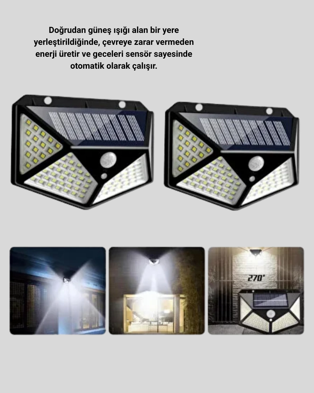 Gunes Enerjili Aydinlatma 100 Led Sensorlu Solar Dis Mekan Lamba 421464958 Sw1080sh1350 700x875 Güneş Enerjili Aydınlatma 100 LED Sensörlü Solar Dış Mekan Lamba najmaddin.com gece olduğunda lambanın otomatik olarak devreye girmesini sağlar. Böylece ek bir enerji tüketimi olmadan tamamen ücretsiz ve doğa dostu bir aydınlatma elde edilir. Kablo gerektirmeyen tasarımı sayesinde montajı son derece kolaydır; duvar