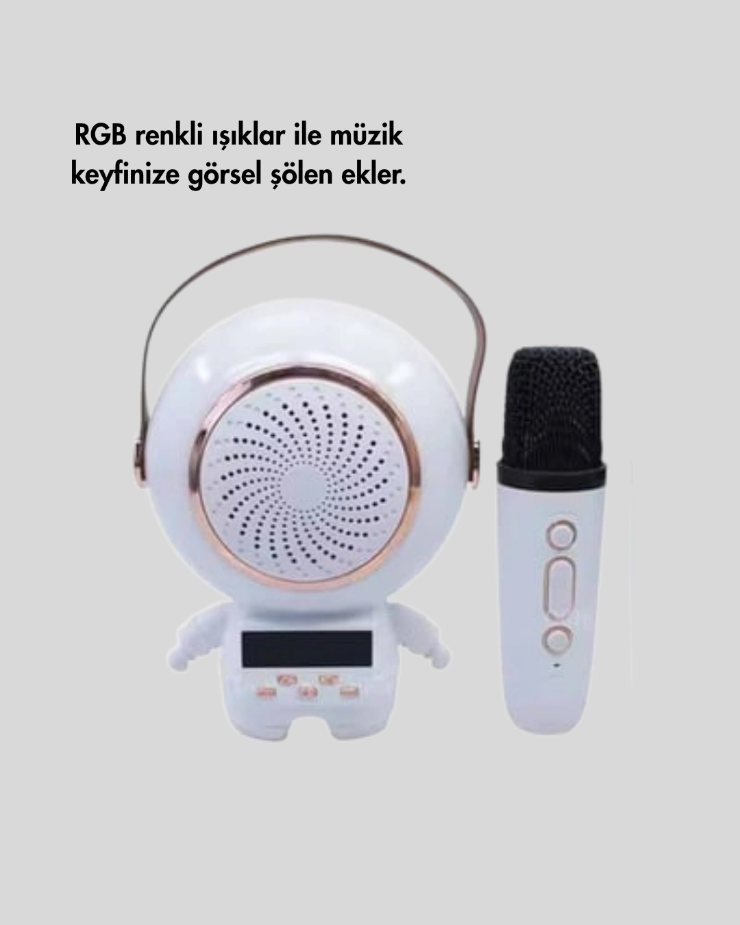 Kablosuz Mikrofonlu Astronot Tasarim Bluetooth Speaker Karaoke 452078947 Sw1080sh1350 700x875 Kablosuz Mikrofonlu Astronot Tasarım Bluetooth Speaker Karaoke najmaddin.com karaoke yapmayı kolaylaştırır. Tek başına ya da arkadaşlarınızla birlikte şarkı söyleyerek keyifli vakit geçirebilirsiniz.Hoparlör