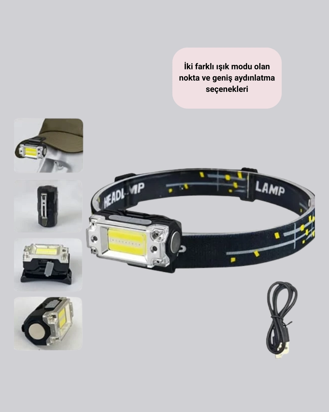 odaklı aydınlatma sağlarken COB120 LM LED geniş bir ışık açısı sunar. Bu ikili LED sistemi kampçıların