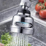 Krom 3 Fonksiyonlu 360° Döner Su Tasarruflu Musluk Başlığı Mutfak Evye ve Lavabo İçin Batarya Ucu