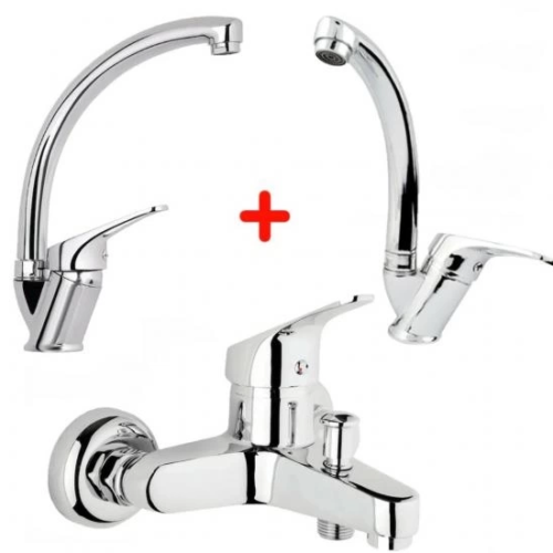 Mix Banyo Bataryası Lavabo - Evye 3 Lü Avantajlı Set