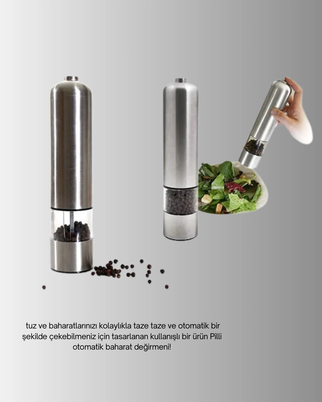 Pilli Baharat Degirmeni Karabiber Tuz Ve Baharat Ogutucu 424254479 Sw1080sh1350 700x875 Pilli Baharat Değirmeni Karabiber Tuz ve Baharat Öğütücü najmaddin.com ışıklı yapısı sayesinde gece veya loş ortamlarda da rahat kullanım sağlar. Karabiber