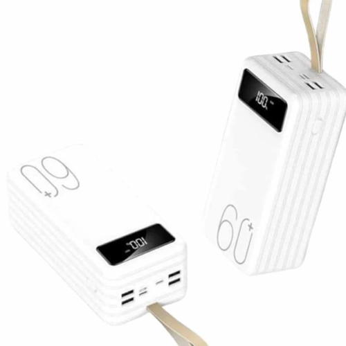 Powerbank 60.000 Mah Taşınabilir Şarj Hızlı El Fenerli Dijital Göstergeli