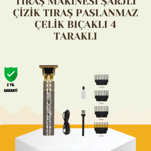 Şarjlı Titanyum Bıçaklı Saç ve Sakal Kesme Makinesi