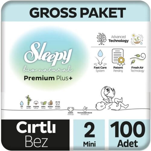 Sleepy Bio Natural Bebek Bezi Gross Paket 2 Beden 3-6 Kg 100 Adet