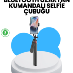 Taşınabilir Tripod ve Selfie Çubuğu Vlog ve Video Çekimi