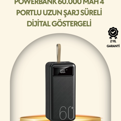 Tüm Cihazlarla Uyumlu LED Fenerli 4 Çıkışlı Powerbank