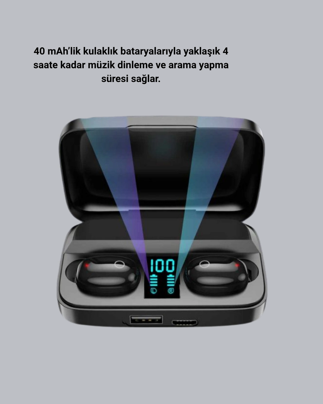 Tws Bluetooth Kulaklik 1800mah Sarj Kutulu Dijital Ekranli 444276873 Sw1080sh1350 700x875 TWS Bluetooth Kulaklık 1800mAh Şarj Kutulu Dijital Ekranlı najmaddin.com kararlı ve kesintisiz bir şekilde bağlanır. Hem iOS hem Android cihazlarla tam uyumludur ve Windows işletim sistemi ile de sorunsuz çalışır. Yeni nesil AB53Q6A çipi