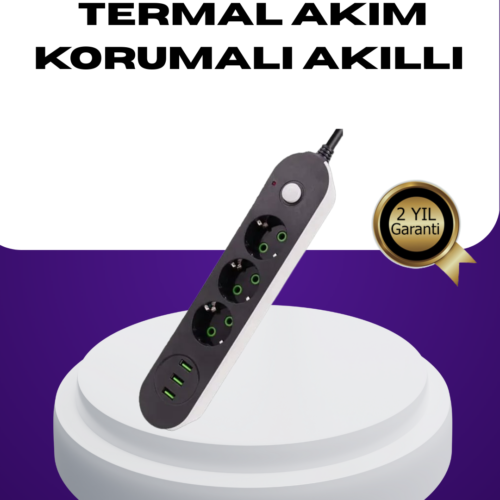 1 102 5 500x500 ✨Najmaddin.com | Dilekten başarıya — şimdi sihir başlasın! najmaddin.com USB Yuvalı Anahtarlı Üçlü Priz 2 Metre Kablolu