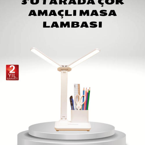 Kısılabilir LED Masa Lambası – Kalemlik ve Telefon Standlı