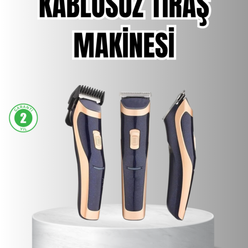 Unisex Şarjlı Saç ve Sakal Tıraş Makinesi – Ayarlanabilir Tarak Başlıkları