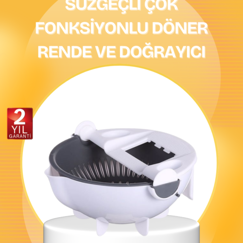 5 Fonksiyonlu Döner Süzgeçli Rende ve Dilimleyici Aparat